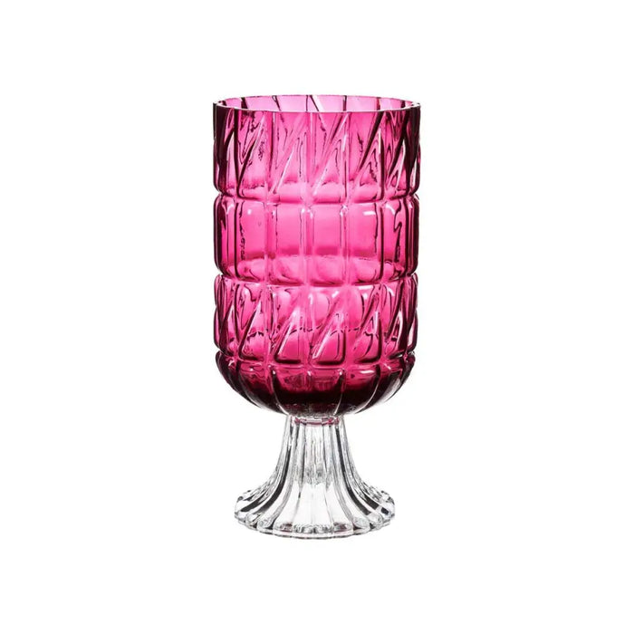 Vase Gift Decor Pink Dark pink Crystal Engraving 13 x 26,5 x 13 cm (6 Units) - Декорация и Осветление<<<Дом