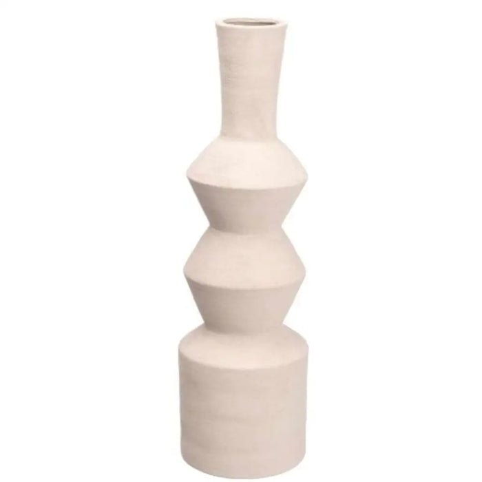 Vase Gift Decor White Ceramic Geometric 15 x 60 x 15 cm - Декорация и Осветление<<<Дом Градина<<<BigBuy&&&Украса за
