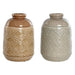 Vase Home ESPRIT Brown Grey Ceramic Oriental Rhombus 19 x 19 x 27 cm (2 Units) - Декорация и Осветление<<<Дом