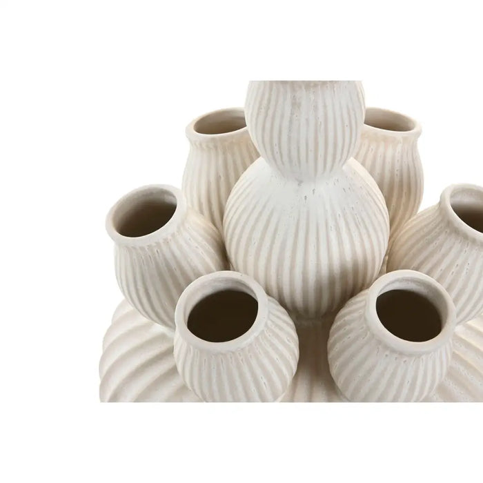Vase Home ESPRIT Cream Ceramic Mediterranean 18 x 18 x 23 cm - Декорация и Осветление<<<Дом Градина<<<BigBuy&&&Украса