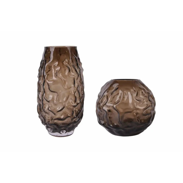 Vase Home ESPRIT Dark brown Crystal Modern 21,5 x 21,5 x 19 cm - Декорация и Осветление<<<Дом Градина<<<BigBuy&&&Украса