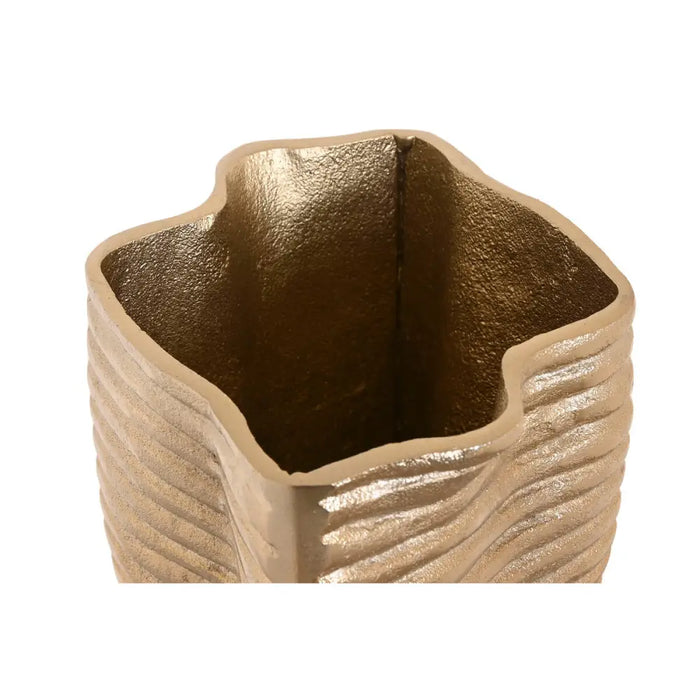 Vase Home ESPRIT Golden Aluminium Abstract Modern 17 x 15 x 33 cm - Декорация и Осветление<<<Дом