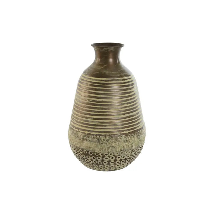 Vase Home ESPRIT Green Aluminium 18 x 18 x 30 cm - Декорация и Осветление<<<Дом Градина<<<BigBuy&&&Украса за средата на