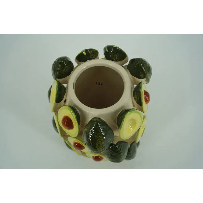 Vase Home ESPRIT Green Ceramic Avocado Tropical 20 x 20 x 26 cm - Украса за средата на масата и вази<<<Декорация и