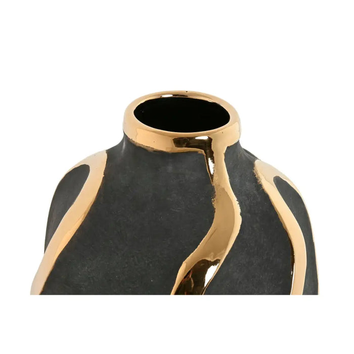 Vase Home ESPRIT Grey Golden Stoneware Abstract Modern 17 x 17 x 35 cm - Декорация и Осветление<<<Дом