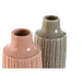 Vase Home ESPRIT Pink Light grey Porcelain 16 x 16 x 38 cm (2 Units) - Украса за средата на масата и вази<<<Декорация и