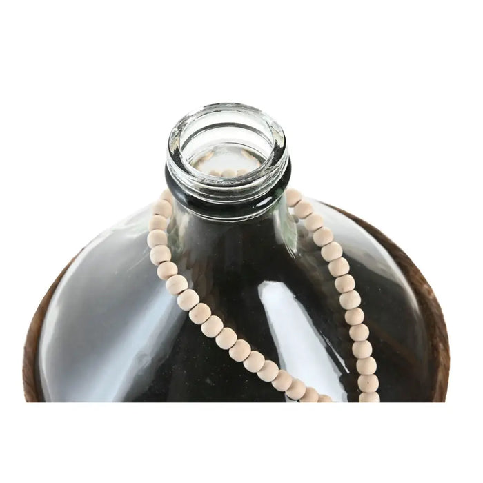 Vase Home ESPRIT Transparent Dark brown Crystal Natural Colonial 26 x 26 x 39 cm - Декорация и Осветление<<<Дом