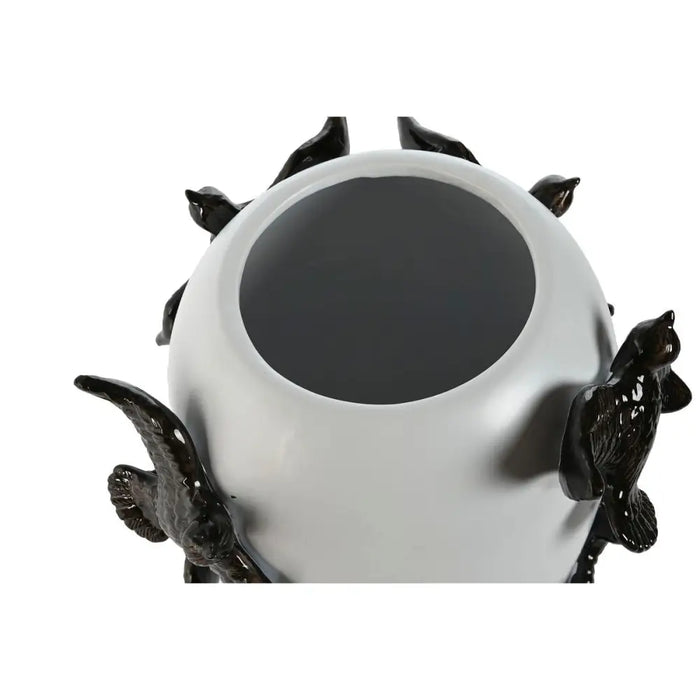 Vase Home ESPRIT White Black Stoneware Modern 27 X 27 X 29,5 cm - Декорация и Осветление<<<Дом