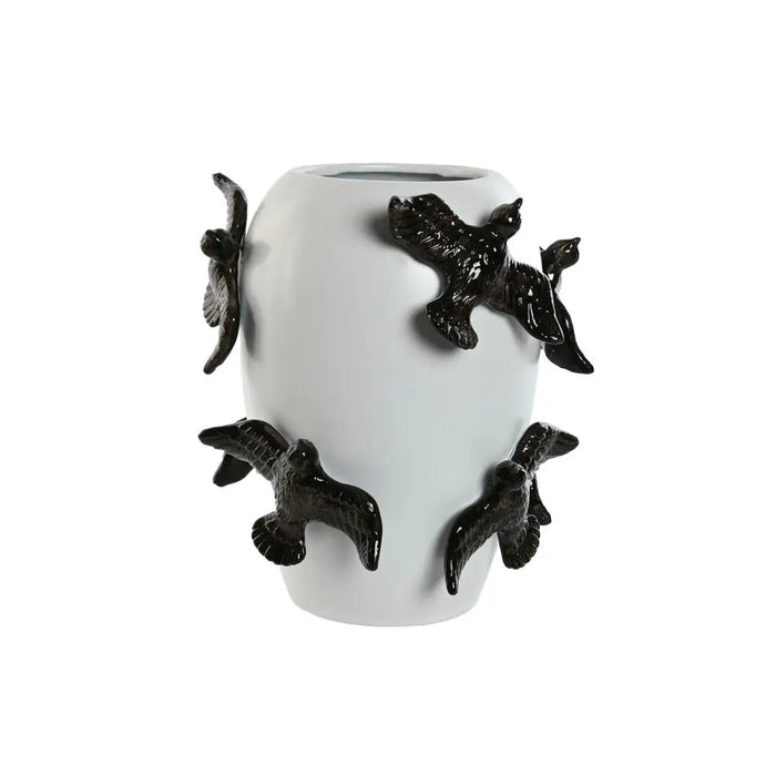 Vase Home ESPRIT White Black Stoneware Modern 27 X 27 X 29,5 cm - Декорация и Осветление<<<Дом
