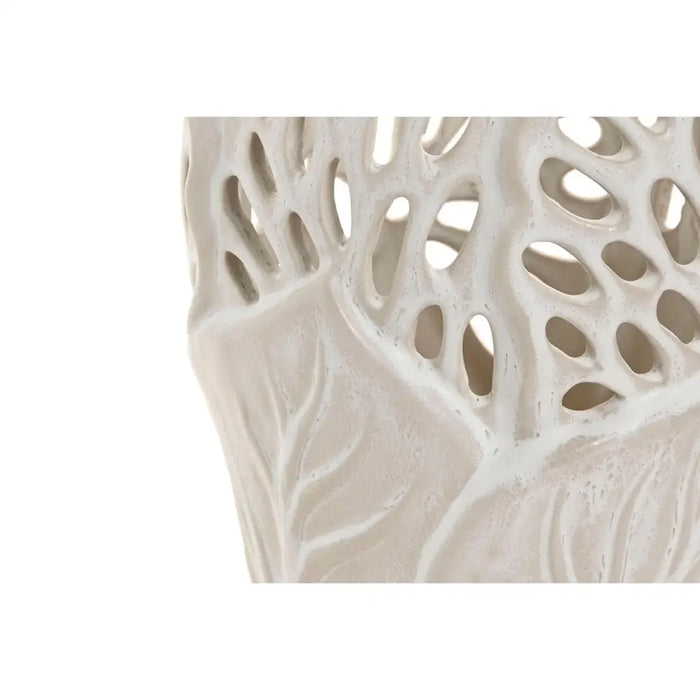 Vase Home ESPRIT White Ceramic Leaf of a plant 18 x 18 x 25 cm - Декорация и Осветление<<<Дом Градина<<<BigBuy&&&Украса
