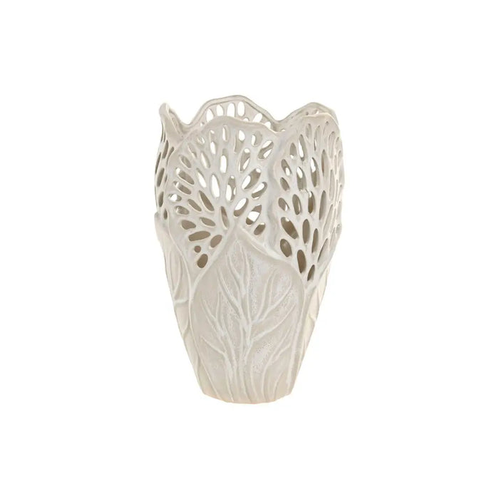 Vase Home ESPRIT White Ceramic Leaf of a plant 23 x 23 x 36 cm - Декорация и Осветление<<<Дом Градина<<<BigBuy&&&Украса