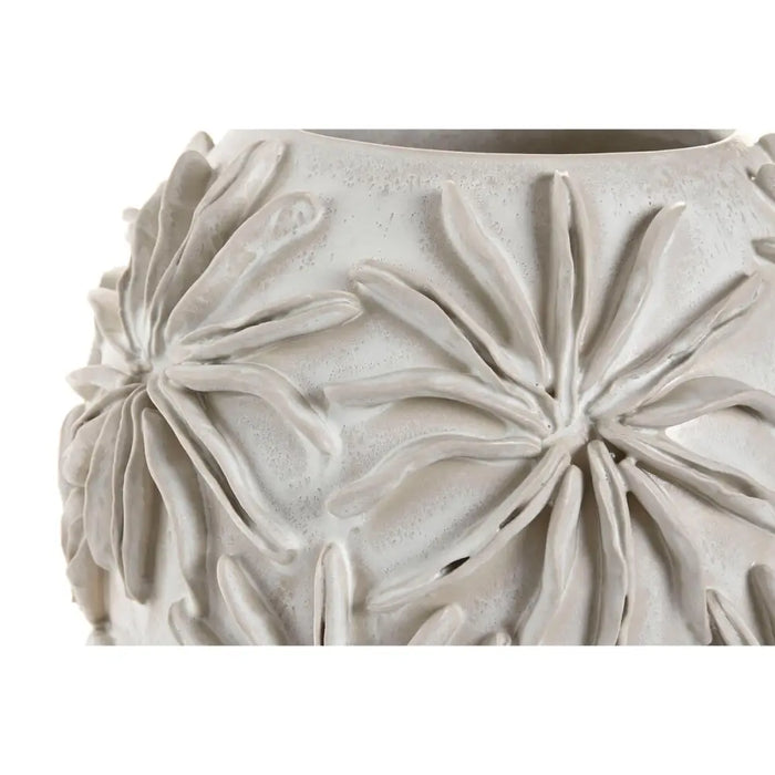 Vase Home ESPRIT White Ceramic Traditional style Leaf of a plant 22 x 22 x 25 cm - Декорация и Осветление<<<Дом