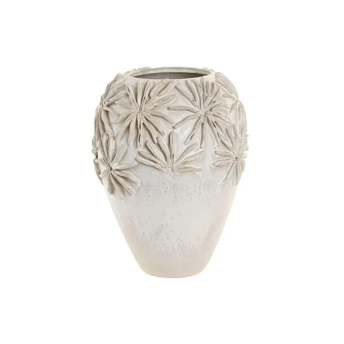 Vase Home ESPRIT White Ceramic Traditional style Leaf of a plant 27 x 27 x 35 cm - Декорация и Осветление<<<Дом