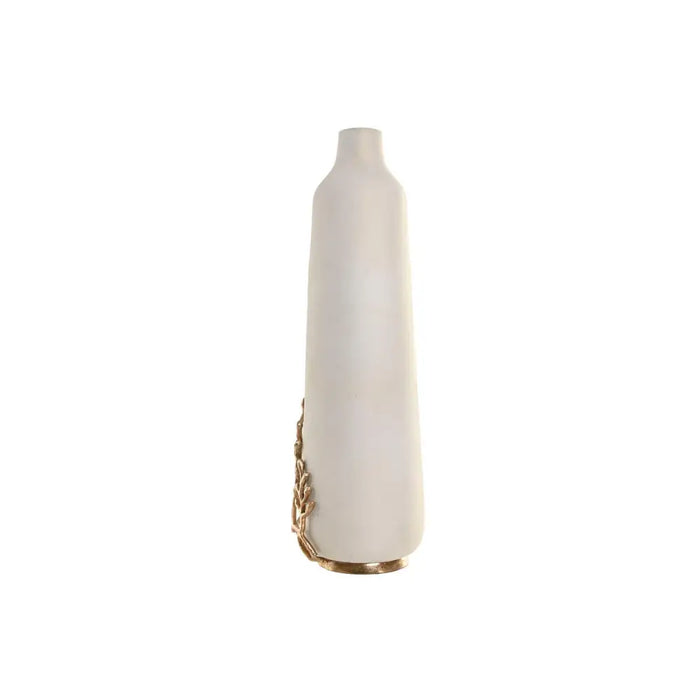 Vase Home ESPRIT White Golden Aluminium Modern 15 x 15 x 52 cm - Декорация и Осветление<<<Дом Градина<<<BigBuy&&&Украса