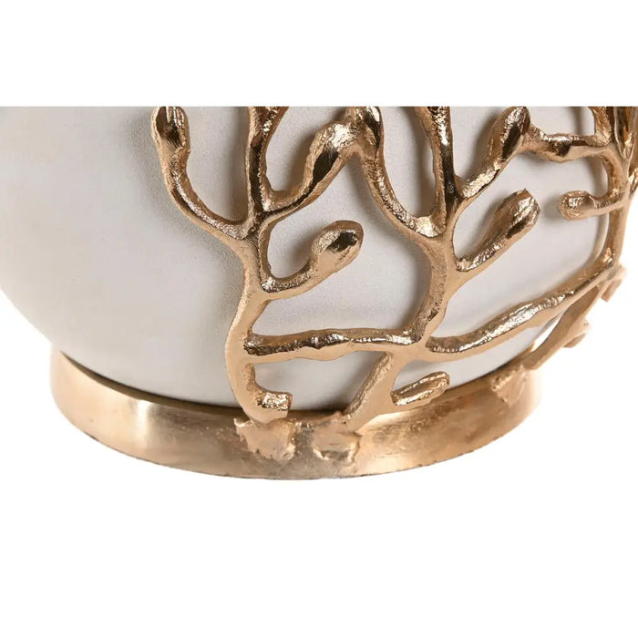 Vase Home ESPRIT White Golden Aluminium Modern 19 x 19 x 18 cm - Декорация и Осветление<<<Дом Градина<<<BigBuy&&&Украса
