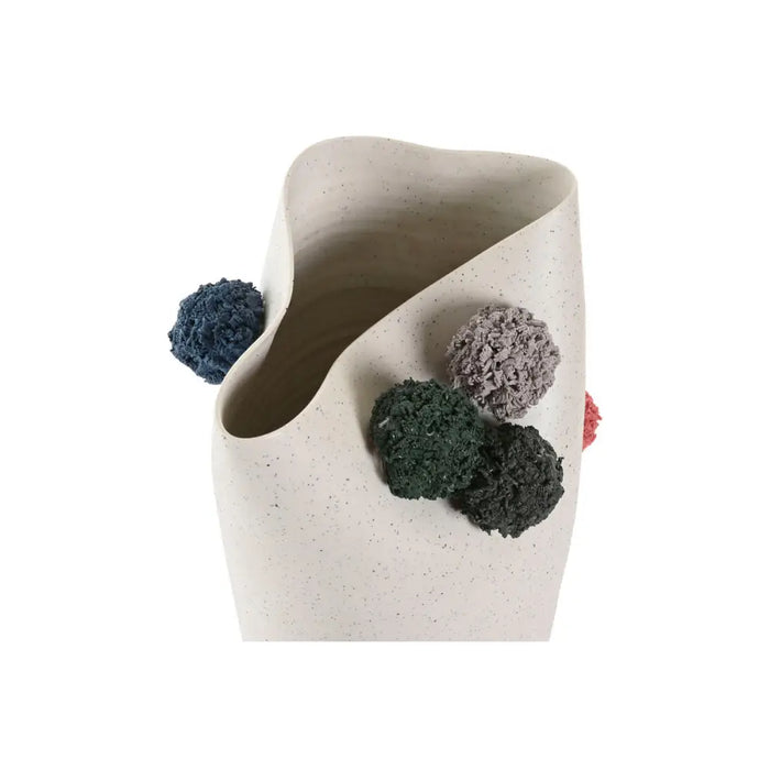 Vase Home ESPRIT White Multicolour Ceramic - Декорация и Осветление<<<Дом Градина<<<BigBuy&&&Украса за средата на