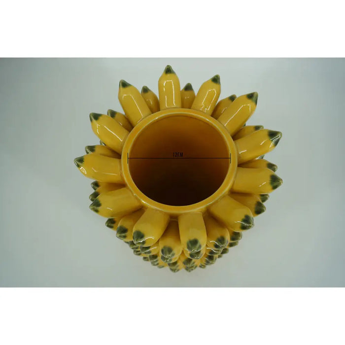 Vase Home ESPRIT Yellow Green Ceramic Tropical - Декорация и Осветление<<<Дом Градина<<<BigBuy&&&Украса за средата на