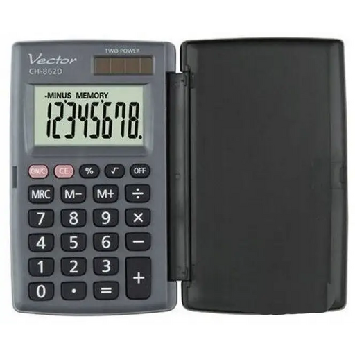 Vector KAV CH-862D pocket calculator with cover grey - CalculatorsARB-KLK<<<Office suppliesARB<<<ActionPL