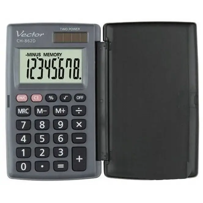 Vector KAV CH-862D pocket calculator with cover grey - CalculatorsARB-KLK<<<Office suppliesARB<<<ActionPL