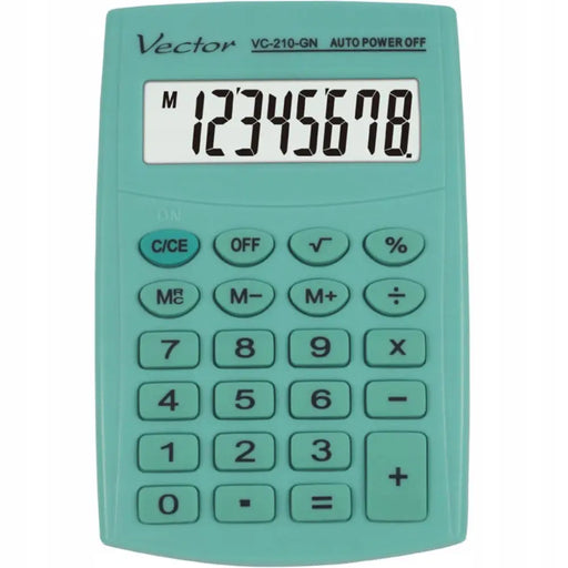 Vector KAV VC-210 GN pocket calculator 8 digits 64x98.5 mm light green - CalculatorsARB-KLK<<<Office