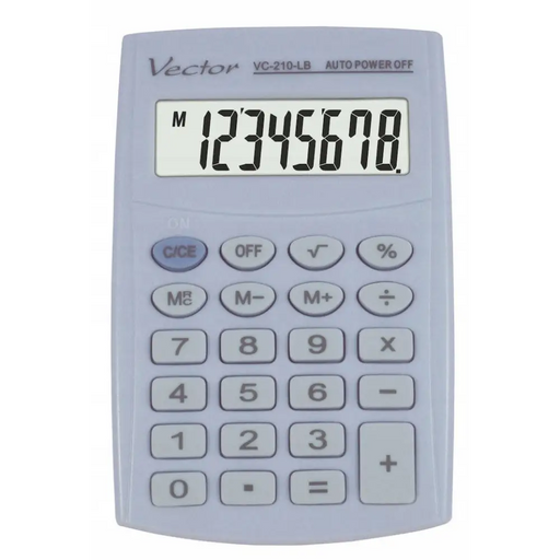 Vector KAV VC-210 LB pocket calculator 8 digits 64x98.5 mm light blue - CalculatorsARB-KLK<<<Office