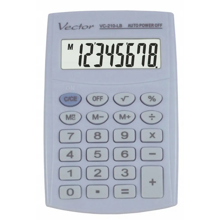 Vector KAV VC-210 LB pocket calculator 8 digits 64x98.5 mm light blue - CalculatorsARB-KLK<<<Office