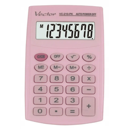Vector KAV VC-210 PK pocket calculator 8 digits 64x98.5 mm light pink - CalculatorsARB-KLK<<<Office