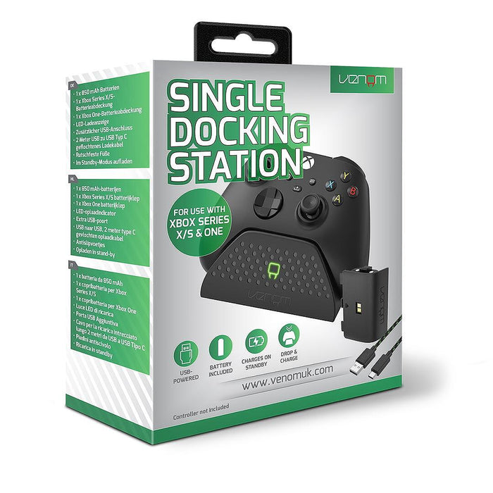 Single Charging Dock for Xbox Series X/S/One with Venom Battery, Black VS2880