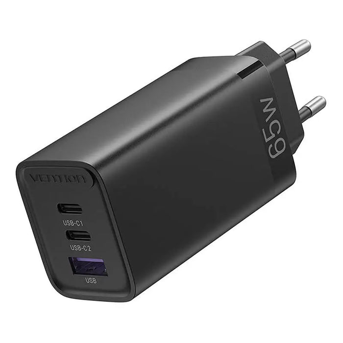 Vention FEDB0-EU 2xUSB-C 1xUSB-A 65W/30W/30W GaN network charger (black) - mains chargers<<<Chargers<<<GSM