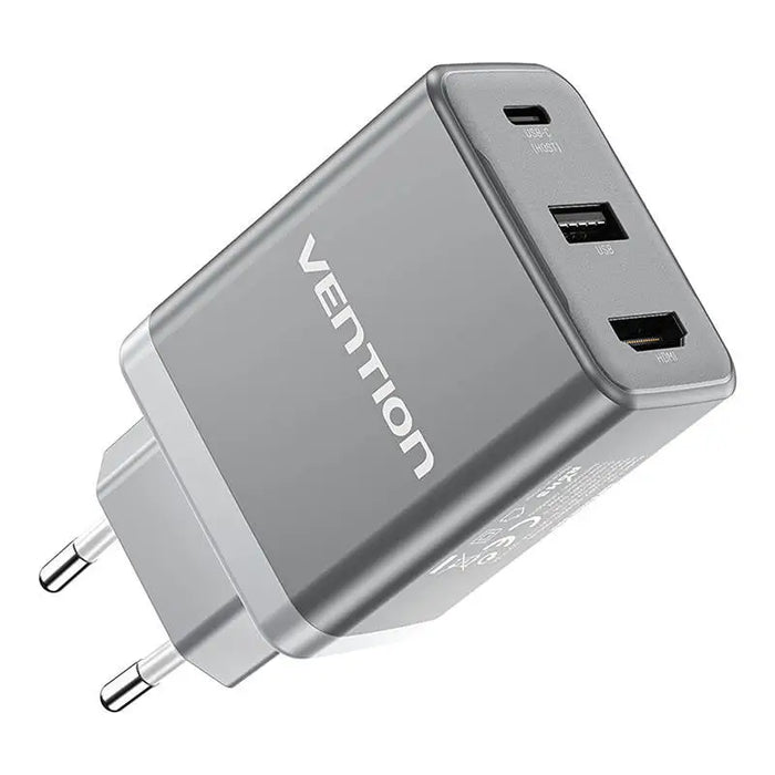 Vention FJAH0-EU USB(C + A)+HDMI GaN mains charger (60W/5W/4K@60Hz) (grey) - mains chargers<<<Chargers<<<GSM