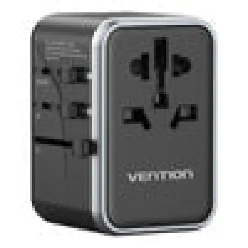 Vention FJFB0 GaN 2xUSB-C 2xUSB-A Universal Travel Adapter 65W (black) - mains chargers<<<Chargers<<<GSM