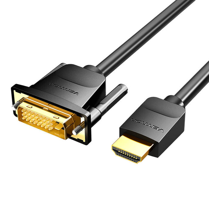 HDMI do DVI Cable (24+1) Vention ABFBF 1m, 4K 60Hz/ 1080P 60Hz (black)