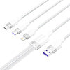 USB 2.0 A to 3-in-1 6A cable Vention CTRWG 1.5M (white)