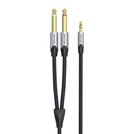 Audio cable mini jack 3.5mm to 2x jack 6.35mm male Vention BARHK 8m