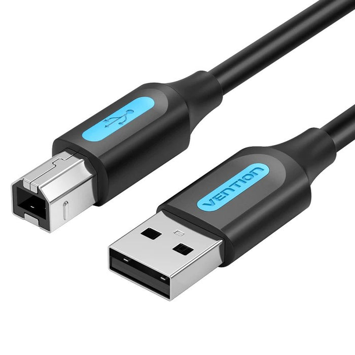 Vention USB 2.0 A Male to B Male Cable 1M Black PVC Type