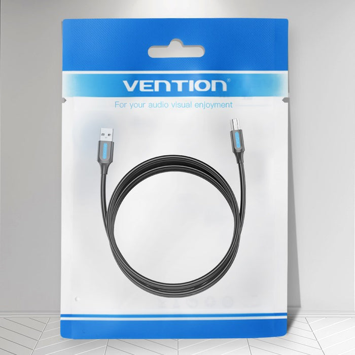 Vention USB 2.0 A Male to B Male Cable 1M Black PVC Type