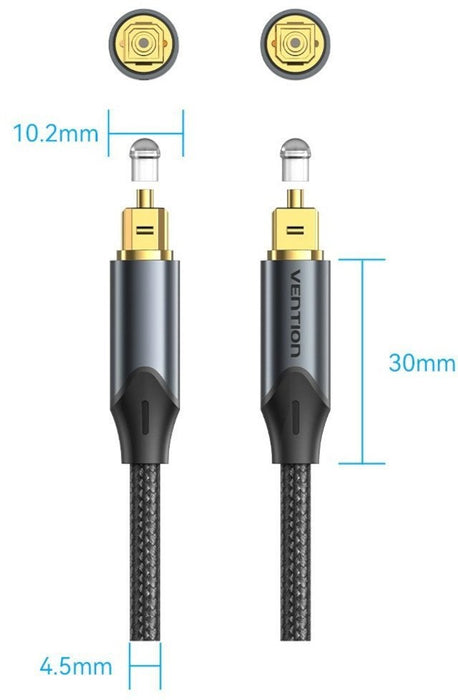 Vention optical audio cable, braided, 5 m