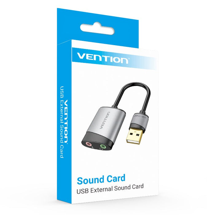 External USB Sound Card Vention CDKHB, TRS 3.5mm, 0.15m (gray)