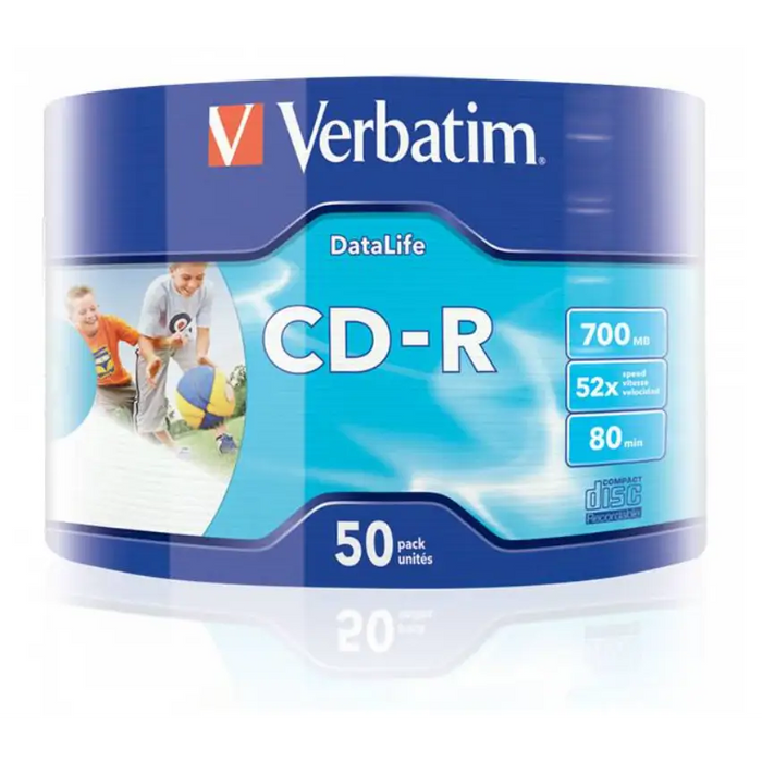 Verbatim CD-R Data Life 700MB (PRINTABLE) - 50 pcs. in cellophane - CD/DVD<<<Оптични носители<<<MediaTrade