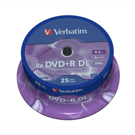 Verbatim DVD + R DL PRINT 25 in a spindle - CD/DVD<<<Оптични носители<<<MediaTrade