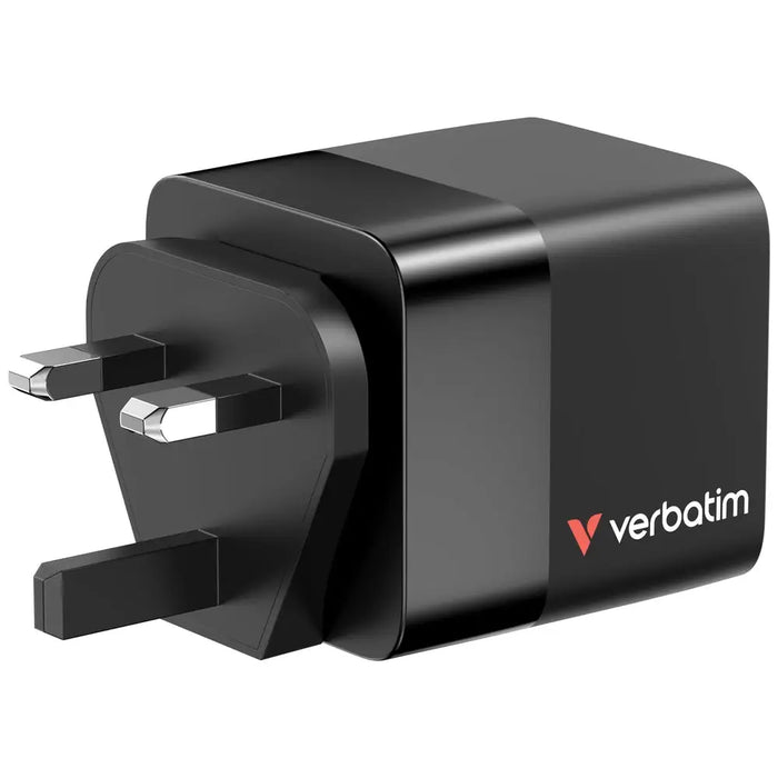 Verbatim Mini GaN Charger 65W 2 Port retractable cable display US plugs with EU and UK adaptors - Аксесоари<<<VERBATIM