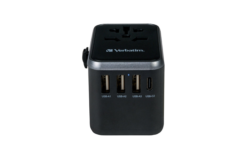 Verbatim UTA-04 Universal Travel Adapter with 1 x USB-C PD 61W & QC 3.0 / 1 x USB-C / 3 x USB-A - Аксесоари<<<VERBATIM