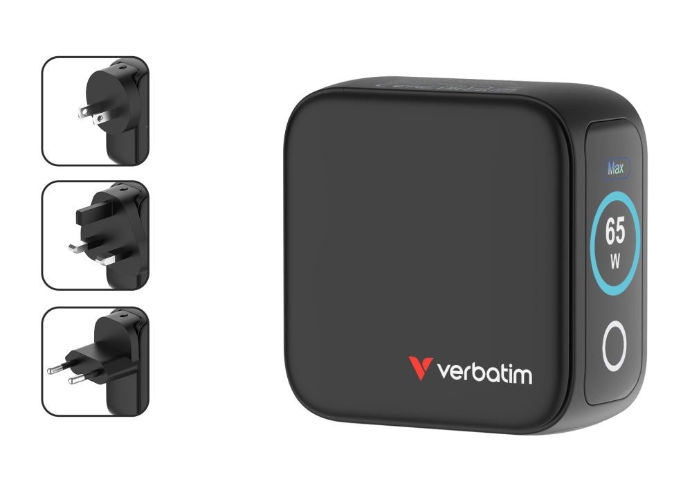 Verbatim Mini GaN Charger 65W with Display