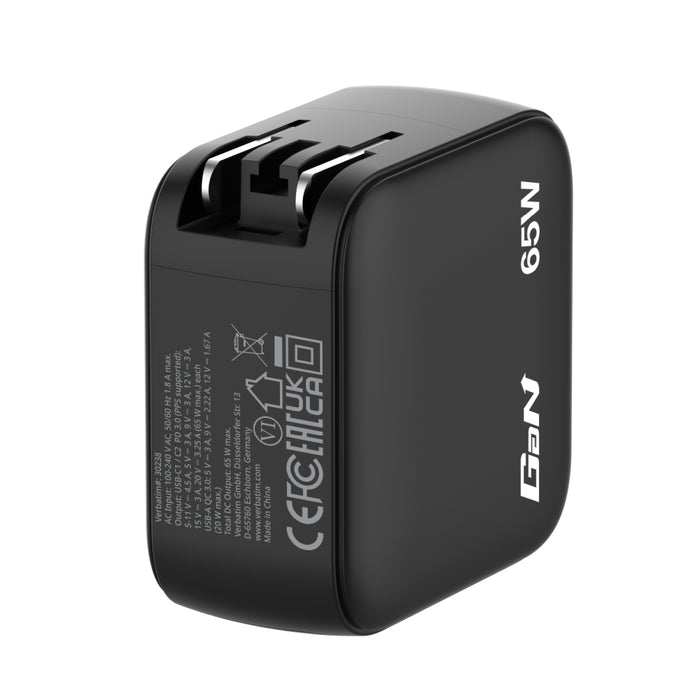 Verbatim Mini GaN Charger 65W with Display