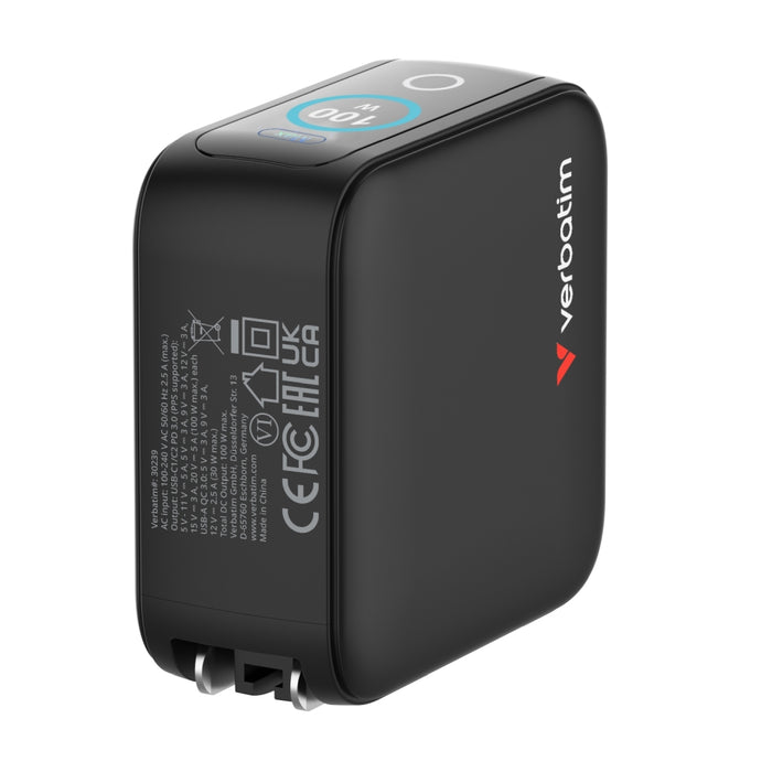 Verbatim Mini GaN Charger 100W with Display
