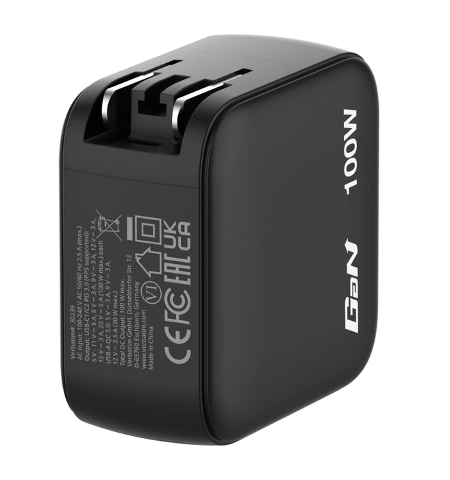 Verbatim Mini GaN Charger 100W with Display