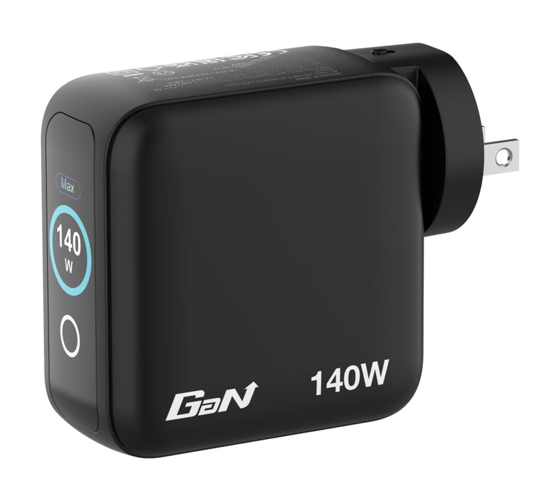 Verbatim Mini GaN Charger 140W with Display + 140W USB-C to USB-C Cable (Charger and Data transfer) Grey