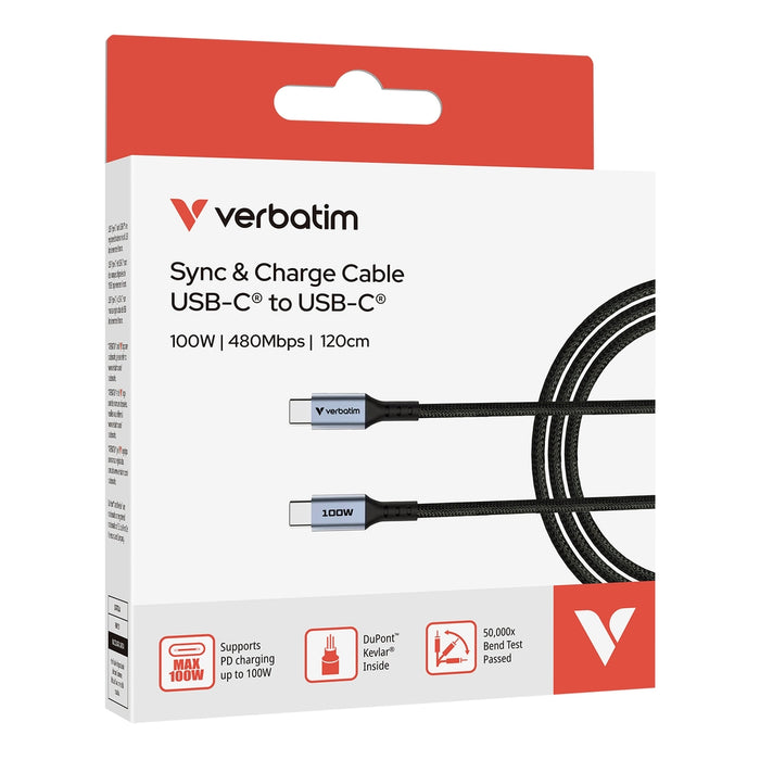 Verbatim Sync & Charge USB-C to USB-C 100W 120 cm