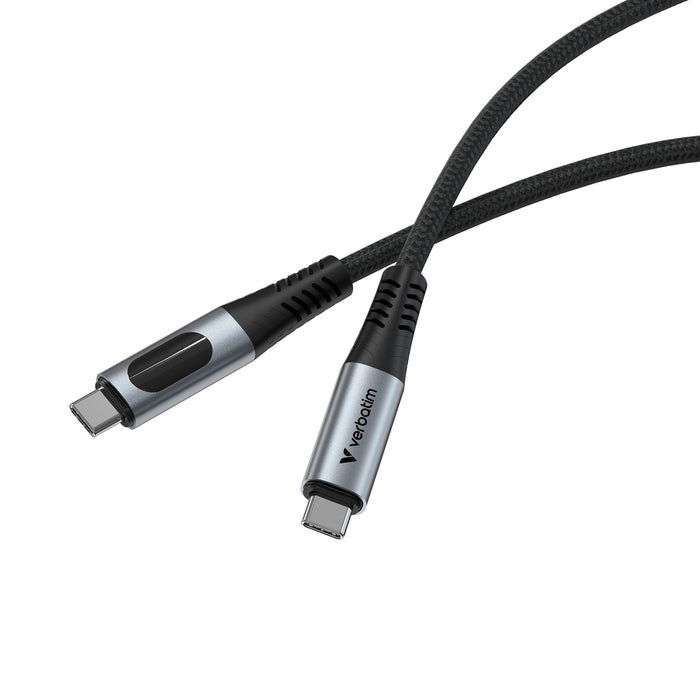Verbatim Sync & Charge USB-C to USB-C 240W 40 Gbps Display 120 cm
