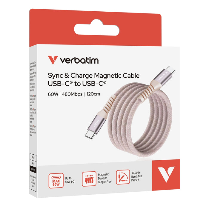 Verbatim Sync & Charge USB-C to USB-C 60W Magnetic 120 cm - Pink